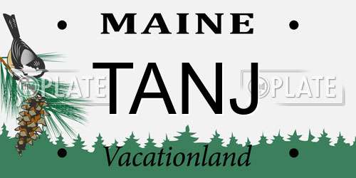 TANJ Maine License Plate