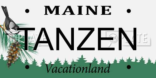 TANZEN Maine License Plate