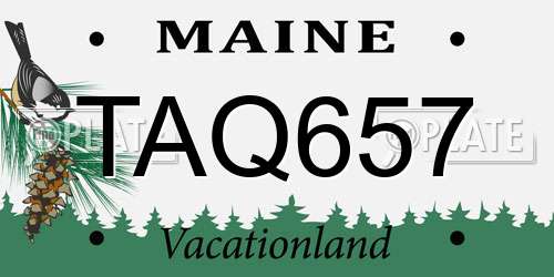 TAQ657 Maine License Plate