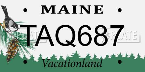 TAQ687 Maine License Plate