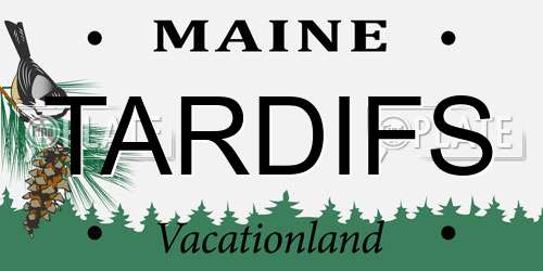TARDIFS Maine License Plate
