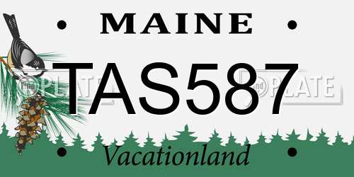 TAS587 Maine License Plate