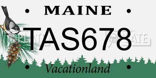 TAS678 Maine License Plate