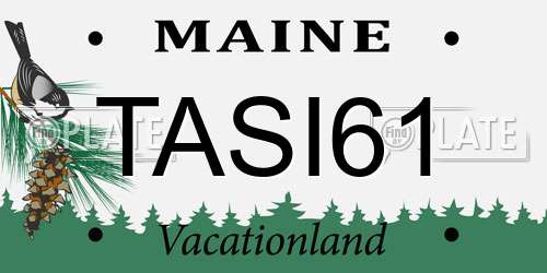 TASI61 Maine License Plate