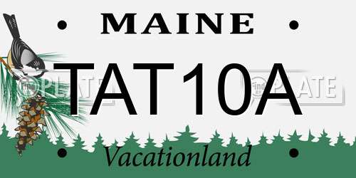 TAT10A Maine License Plate
