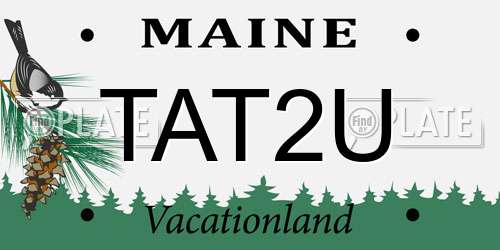 TAT2U Maine License Plate