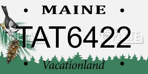 TAT6422 Maine License Plate