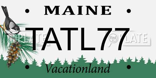 TATL77 Maine License Plate