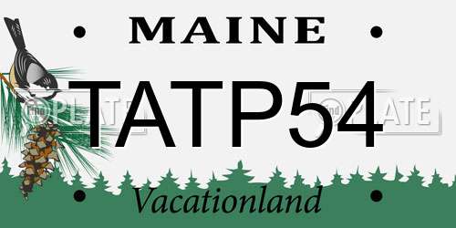 TATP54 Maine License Plate