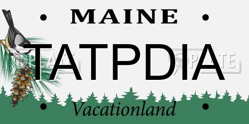 TATPDIA Maine License Plate