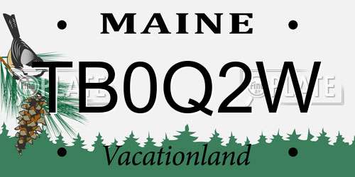 TB0Q2W Maine License Plate