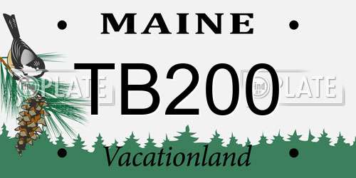 TB200 Maine License Plate