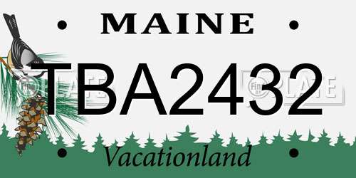 TBA2432 Maine License Plate