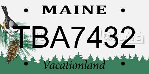 TBA7432 Maine License Plate