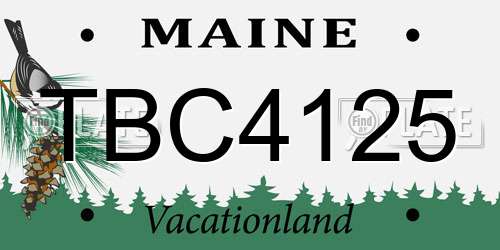 TBC4125 Maine License Plate