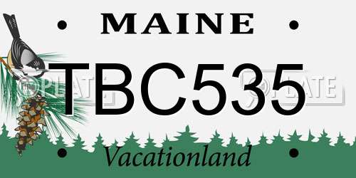 TBC535 Maine License Plate