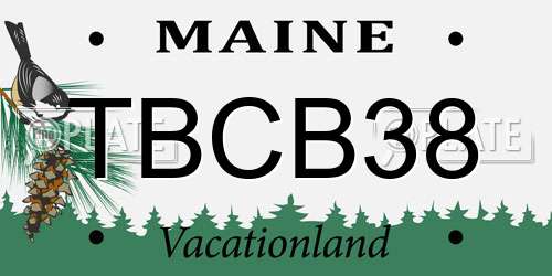 TBCB38 Maine License Plate