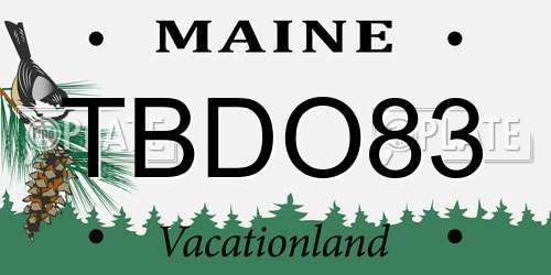 TBDO83 Maine License Plate