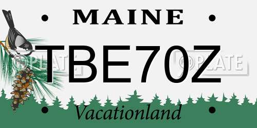 TBE70Z Maine License Plate