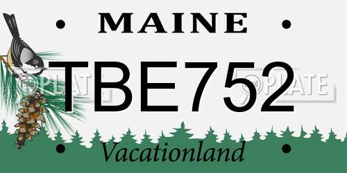TBE752 Maine License Plate