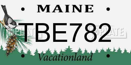 TBE782 Maine License Plate