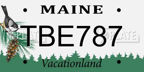 TBE787 Maine License Plate