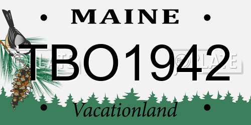 TBO1942 Maine License Plate