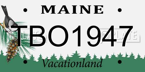 TBO1947 Maine License Plate