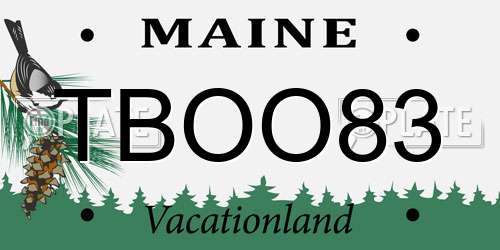 TBOO83 Maine License Plate
