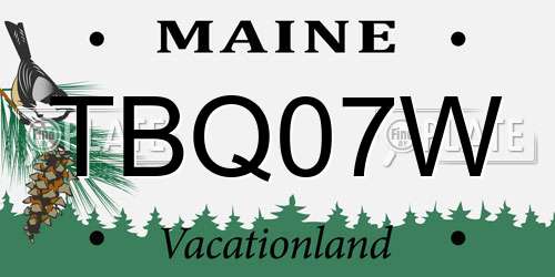 TBQ07W Maine License Plate