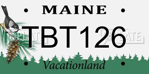 TBT126 Maine License Plate