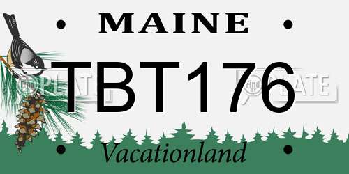 TBT176 Maine License Plate