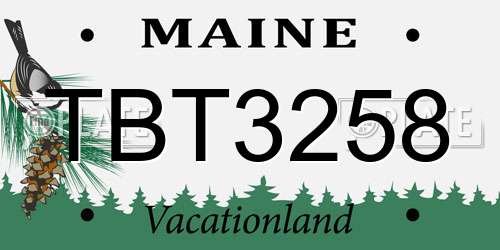 TBT3258 Maine License Plate