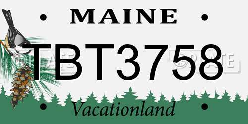 TBT3758 Maine License Plate
