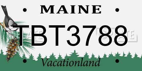 TBT3788 Maine License Plate