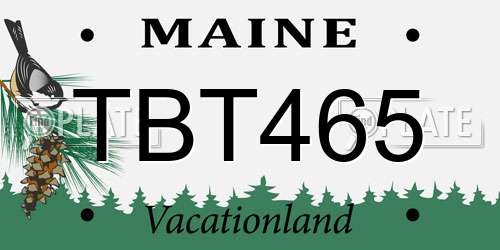 TBT465 Maine License Plate