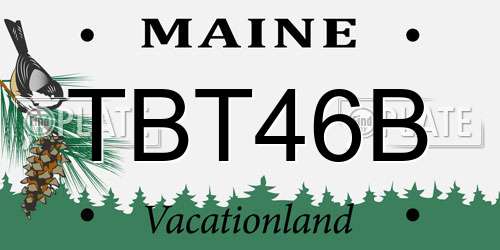 TBT46B Maine License Plate