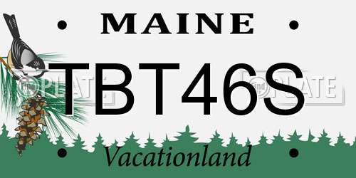 TBT46S Maine License Plate