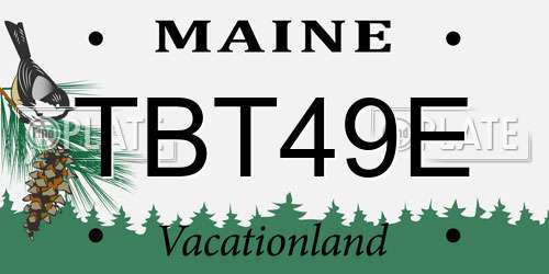 TBT49E Maine License Plate