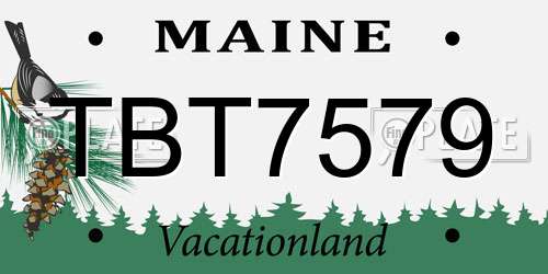 TBT7579 Maine License Plate