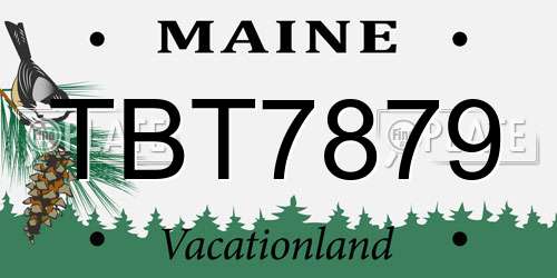 TBT7879 Maine License Plate