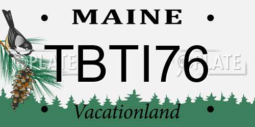 TBTI76 Maine License Plate