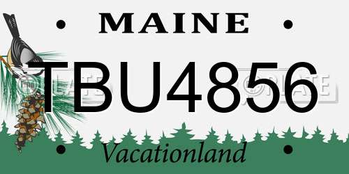 TBU4856 Maine License Plate