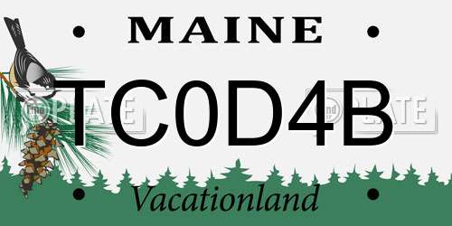 TC0D4B Maine License Plate
