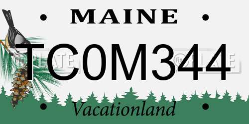 TC0M344 Maine License Plate