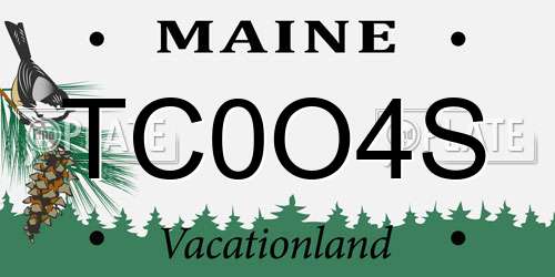 TC0O4S Maine License Plate