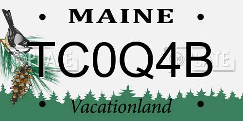 TC0Q4B Maine License Plate