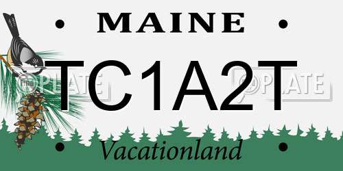 TC1A2T Maine License Plate