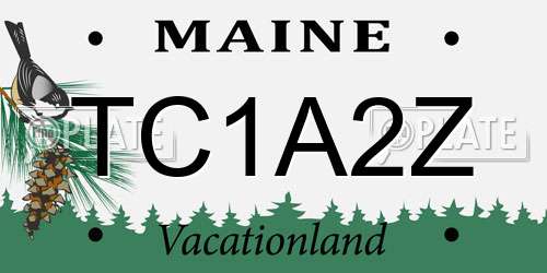 TC1A2Z Maine License Plate