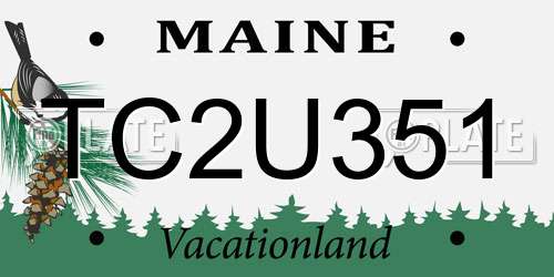 TC2U351 Maine License Plate